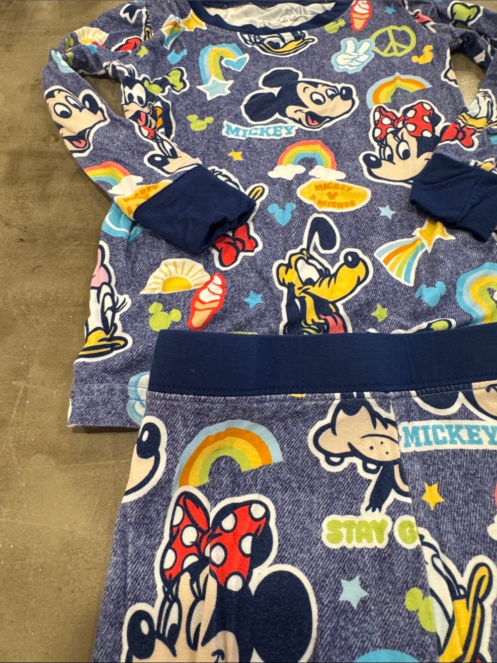 Little Sleepies Navy Blue Mickey & Friends One-Piece Pajama Set - Picture 6 of 9